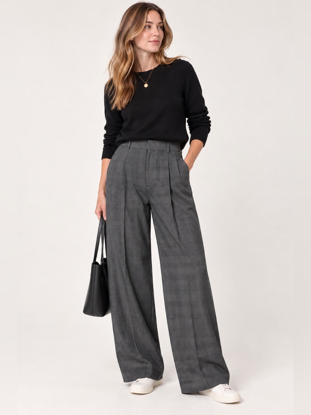 NEW! Uniqlo Pleated Wide Pants | Checked Size Small